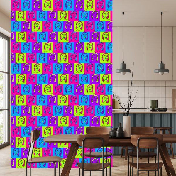 Behang Portretten In Pop-Artstijl - Afbeelding 4