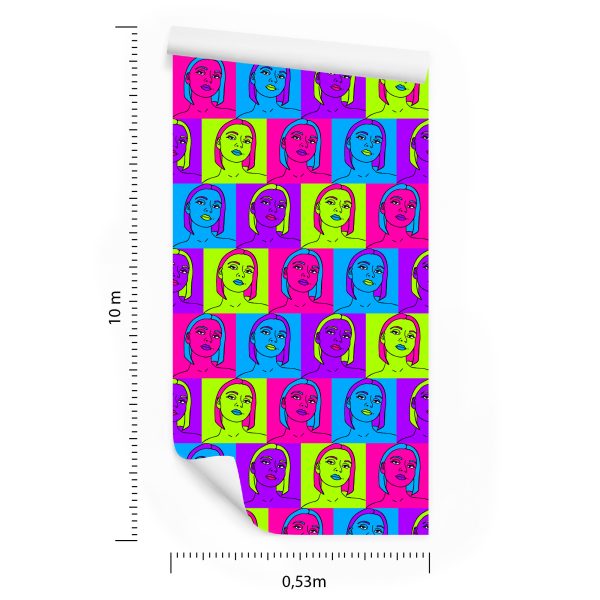 Behang Portretten In Pop-Artstijl - Afbeelding 8
