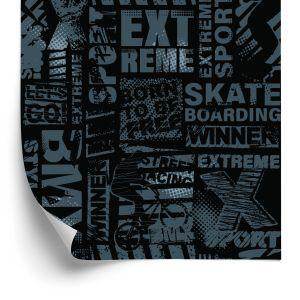 Behang Skater Typografie