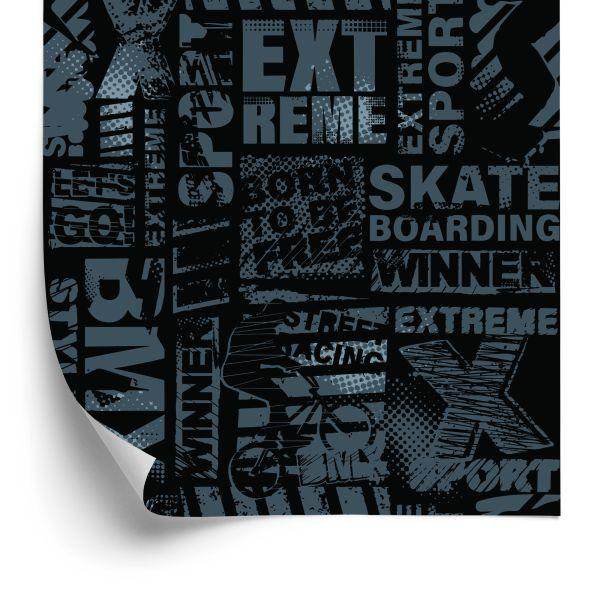 Behang Skater Typografie