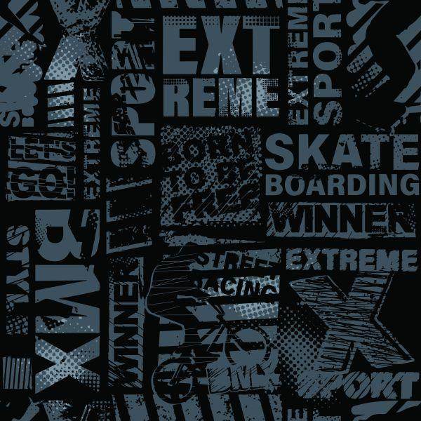 Behang Skater Typografie - Afbeelding 2