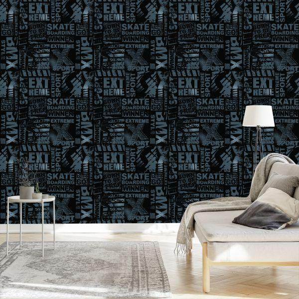 Behang Skater Typografie - Afbeelding 3