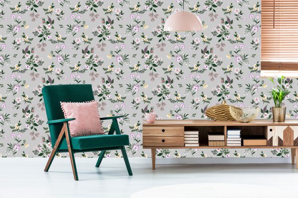 Behang Delicate Kleurrijke Bloemen - Afbeelding 6