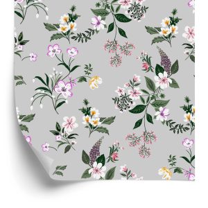 Behang Delicate Kleurrijke Bloemen