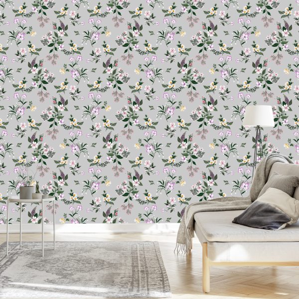Behang Delicate Kleurrijke Bloemen - Afbeelding 3