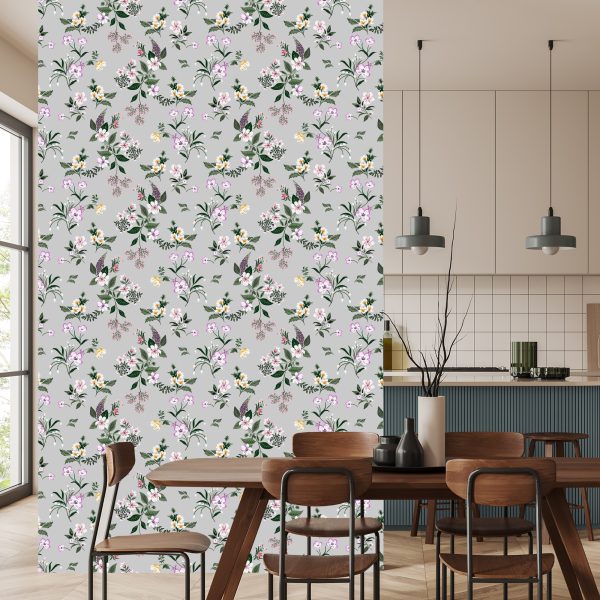 Behang Delicate Kleurrijke Bloemen - Afbeelding 4