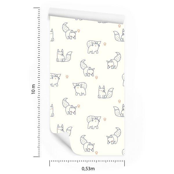 Behang Minimalistische Vossen - Afbeelding 8