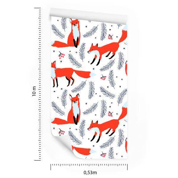 Behang Vossen Met Bessen - Afbeelding 8
