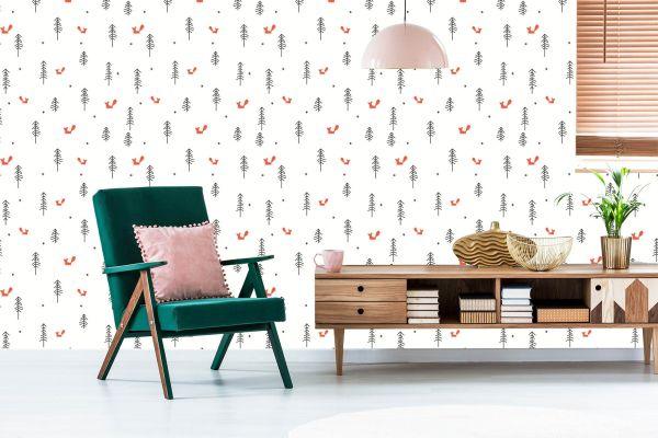 Behang Minimalistische Vossen - Afbeelding 6