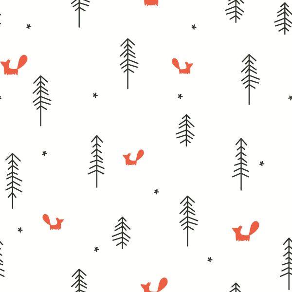 Behang Minimalistische Vossen - Afbeelding 2