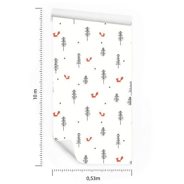 Behang Minimalistische Vossen - Afbeelding 8