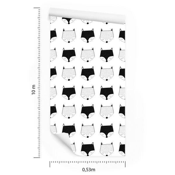 Behang Zwarte En Witte Vossen - Afbeelding 8
