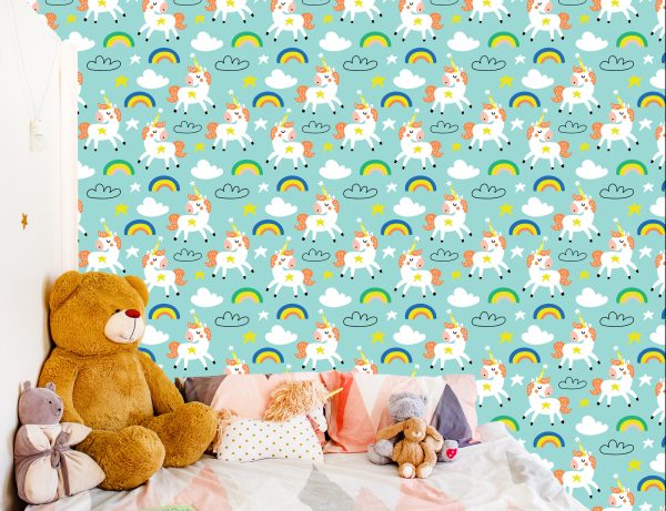 Behang Voor Kinderen - Slapende Eenhoorns - Scandinavische Stijl - Afbeelding 6