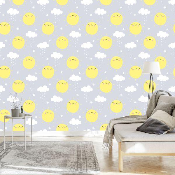 Behang Voor Kinderen - Zonneschijn En Regenachtige Wolken - Afbeelding 3