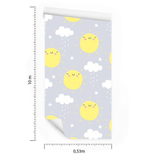 Behang Voor Kinderen - Zonneschijn En Regenachtige Wolken - Afbeelding 8