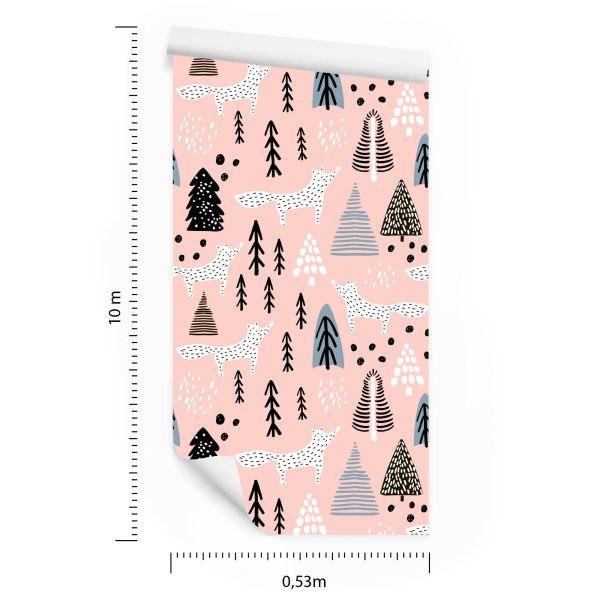 Behang Minimalistische Vossen In Het Bos - Afbeelding 8