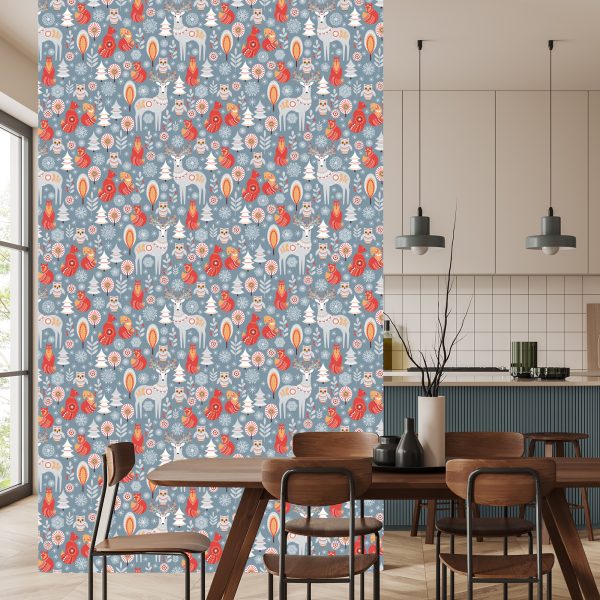 Behang Winterbos En Dieren - Afbeelding 4