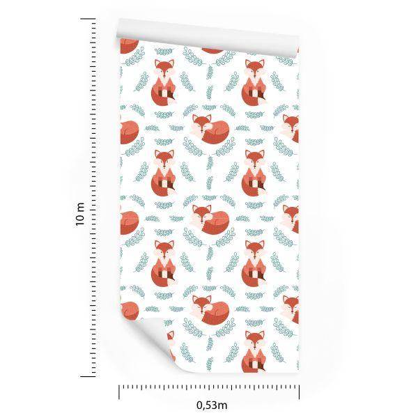 Behang Vossen Met Planten - Afbeelding 8