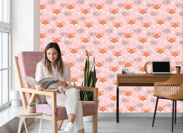 Behang Blije Vossen Met Planten - Afbeelding 7