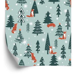 Behang Slapende Vossen In Het Winterbos