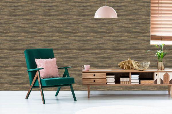 Behang Kleurrijk Horizontaal Houten Patroon - Afbeelding 6