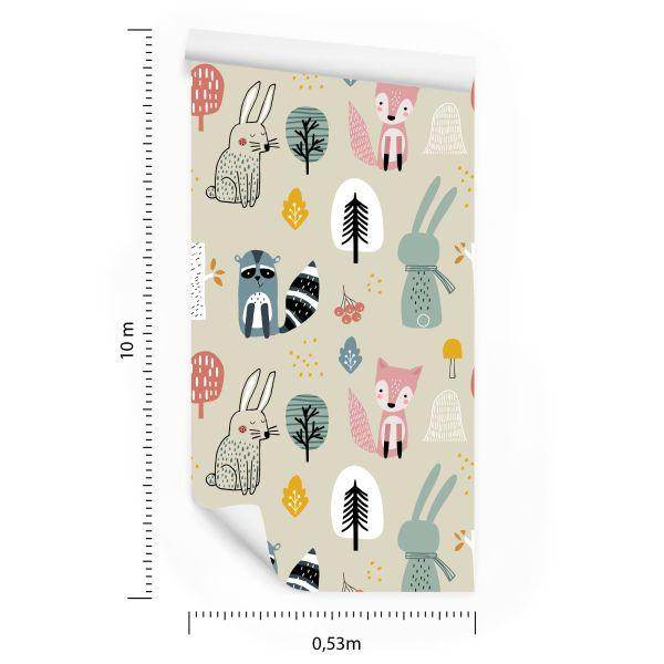 Behang Voor De Kinderkamer Bosdieren - Afbeelding 8