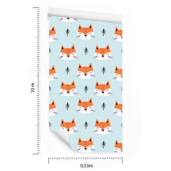 Behang Lachende Vossen Tussen De Bomen - Afbeelding 8