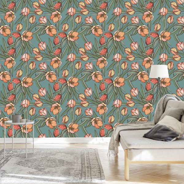 Behang Lente Tulpen - Afbeelding 3