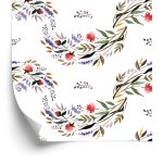 Behang Aquarel Bloemenpatroon