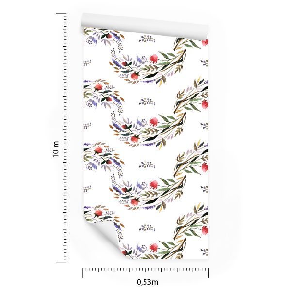 Behang Aquarel Bloemenpatroon - Afbeelding 8