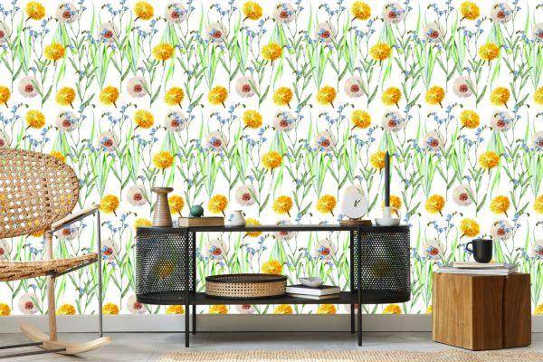 Behang Paardebloemen En Wilde Bloemen - Afbeelding 5
