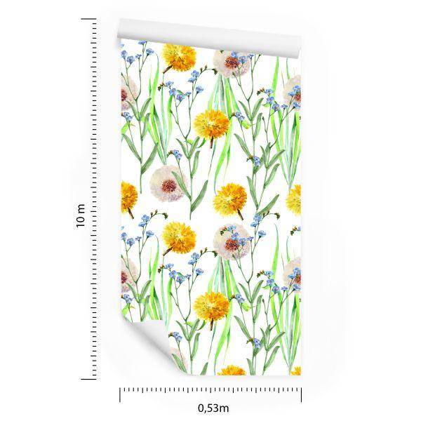 Behang Paardebloemen En Wilde Bloemen - Afbeelding 8