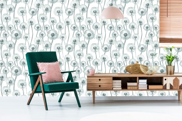 Behang Paardebloemen Geschilderd Met Waterverf - Afbeelding 6