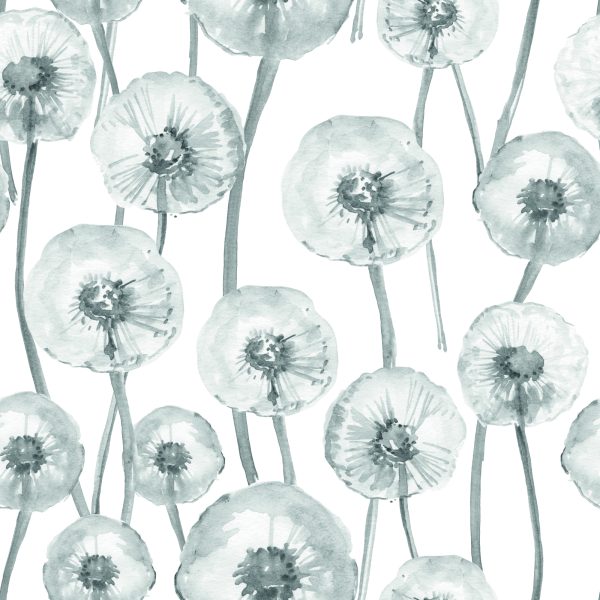 Behang Paardebloemen Geschilderd Met Waterverf - Afbeelding 2