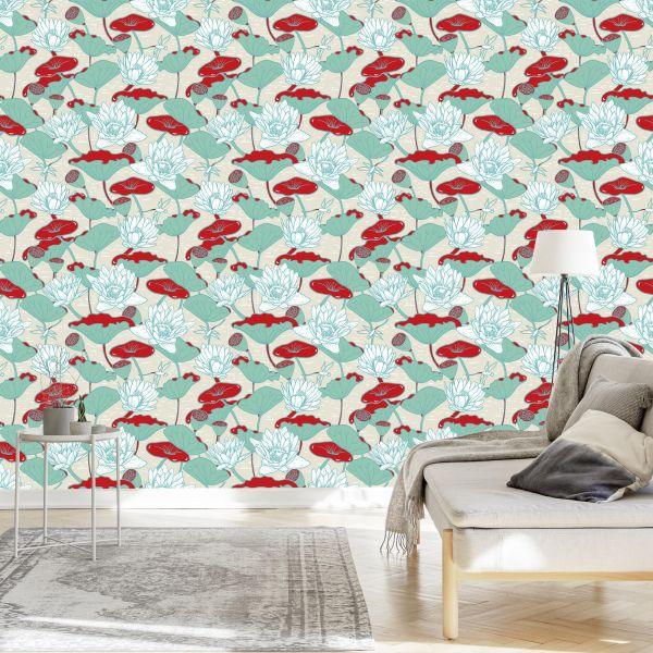 Behang Waterlelies En Lotussen - Afbeelding 3