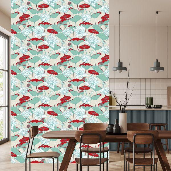 Behang Waterlelies En Lotussen - Afbeelding 4