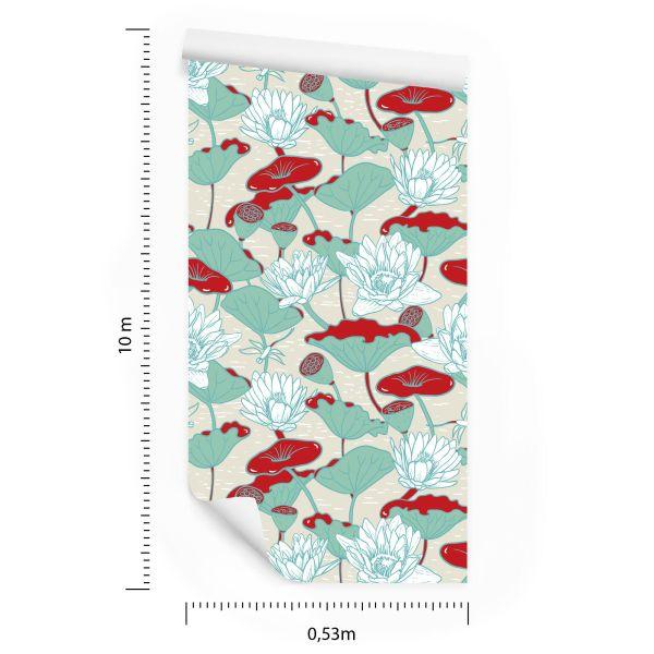 Behang Waterlelies En Lotussen - Afbeelding 8