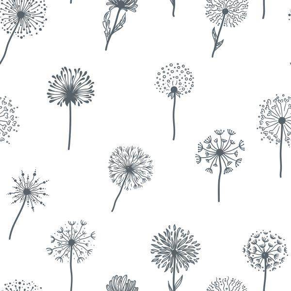 Behang Paardebloem Met Veldbloemen - Afbeelding 2