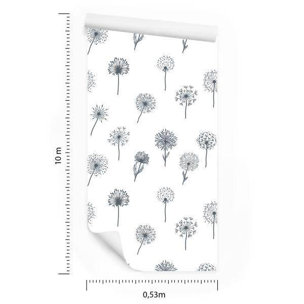 Behang Paardebloem Met Veldbloemen - Afbeelding 8