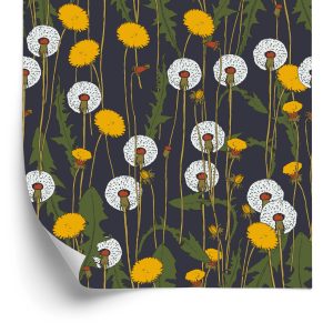 Behang Bloeiende Paardebloemen