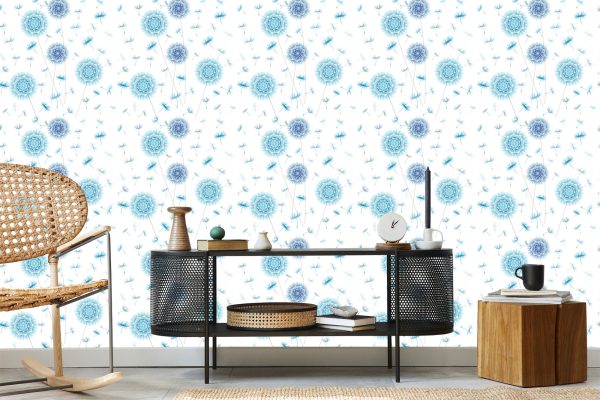 Behang Paardebloemen In Ornamenten - Afbeelding 5