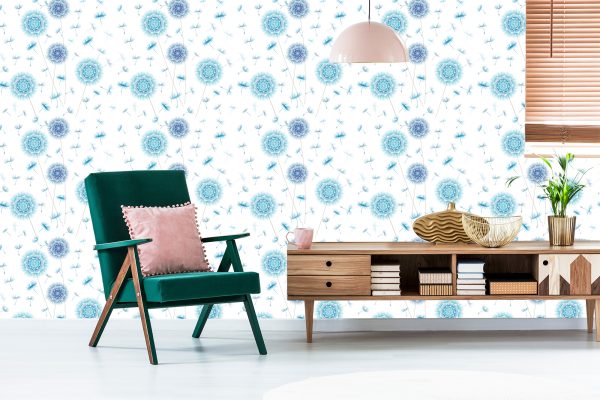 Behang Paardebloemen In Ornamenten - Afbeelding 6