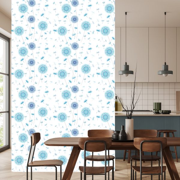 Behang Paardebloemen In Ornamenten - Afbeelding 4