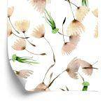 Behang Paardebloemzaden Geschilderd In Aquarel