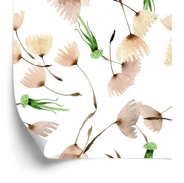 Behang Paardebloemzaden Geschilderd In Aquarel