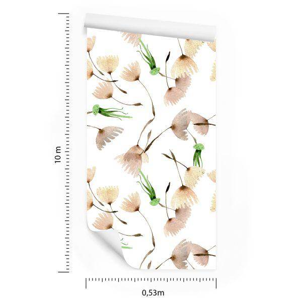 Behang Paardebloemzaden Geschilderd In Aquarel - Afbeelding 8