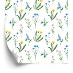 Behang Madeliefje Met Wilde Bloemen