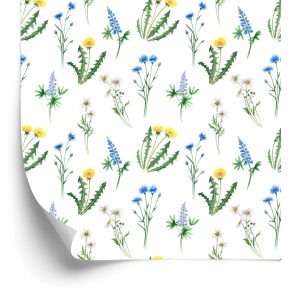 Behang Madeliefje Met Wilde Bloemen