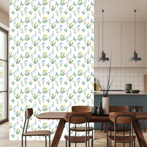Behang Madeliefje Met Wilde Bloemen - Afbeelding 4