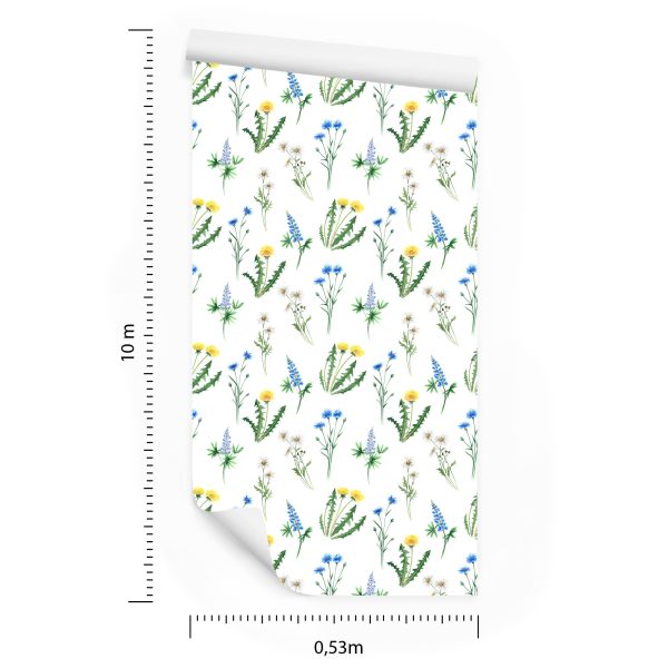 Behang Madeliefje Met Wilde Bloemen - Afbeelding 8